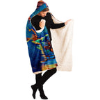 Masked Girl Hooded Blanket-Hooded Blanket - AOP