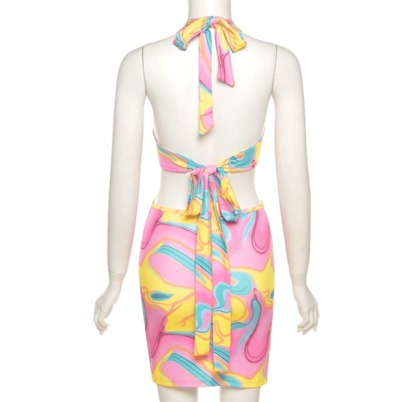Backless Summer Bodycon Looped Dress-Dresses