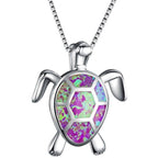 Opal Sea Turtle Pendant Necklace-Jewelry