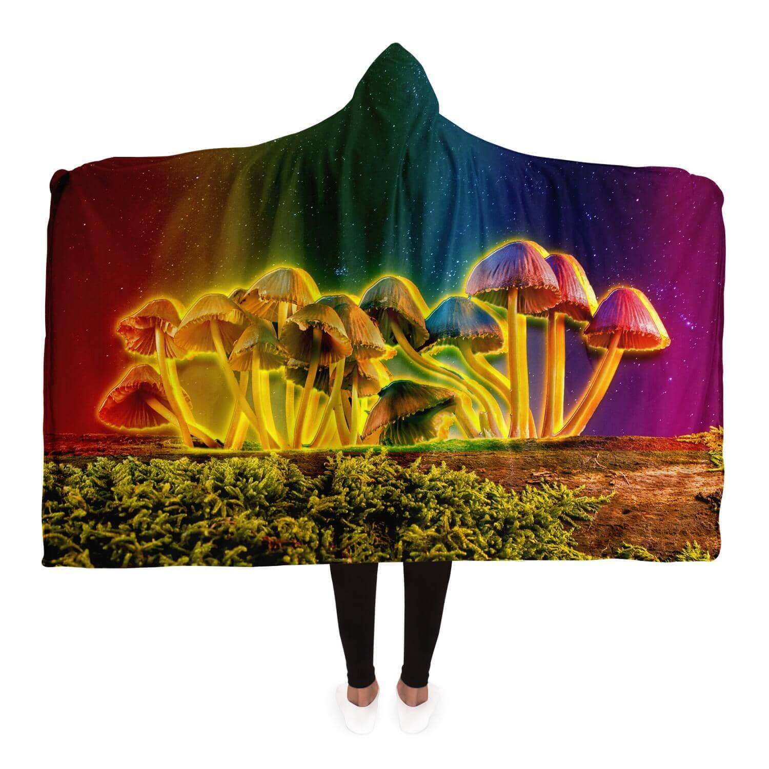 Mushroom Glow Hooded Blanket-Hooded Blanket - AOP