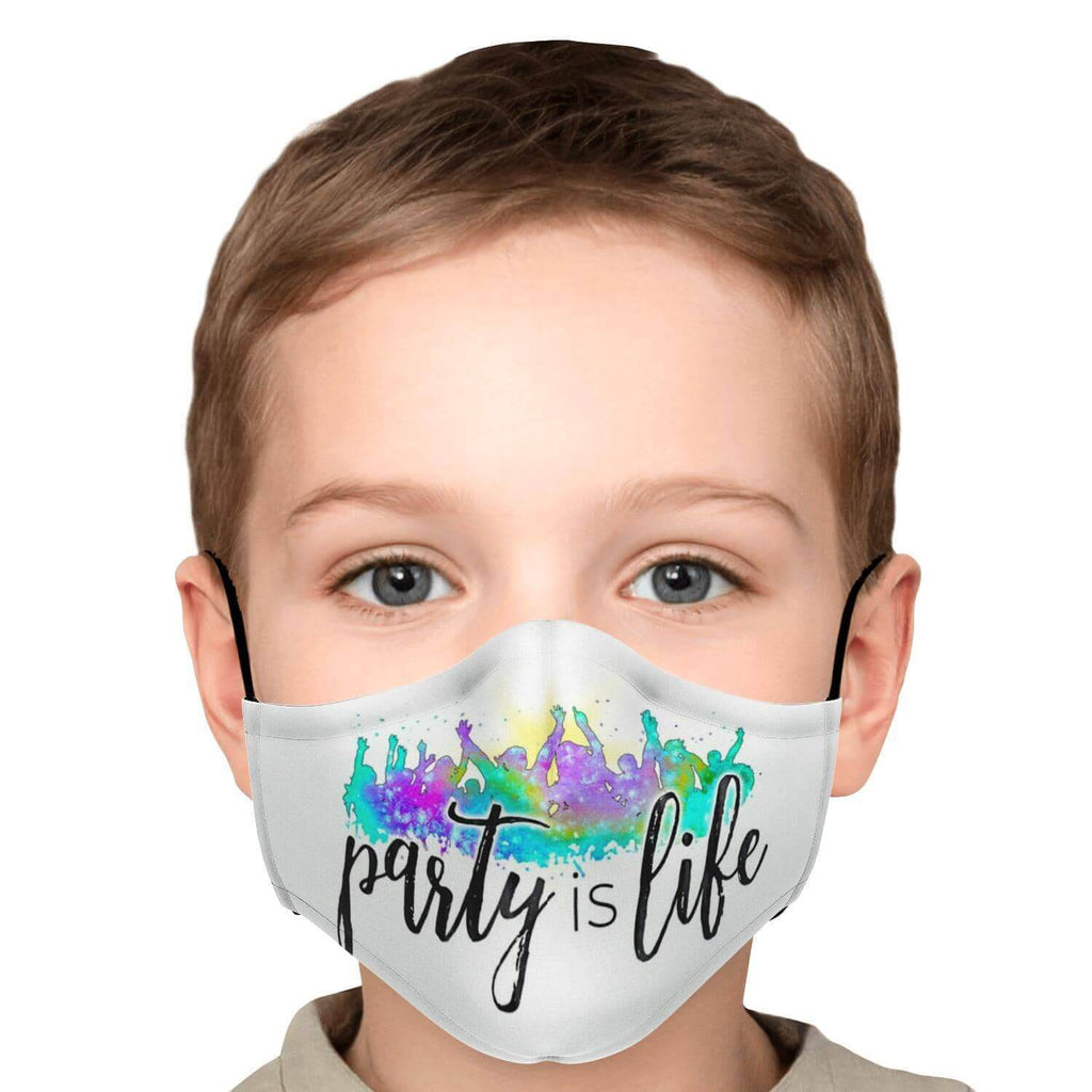 Party is Life Printed Face Mask-Fashion Face Mask - AOP