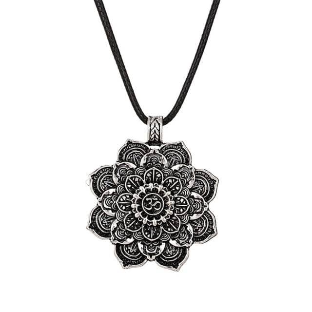 Mandala Lotus Flower Pendant-Jewelry