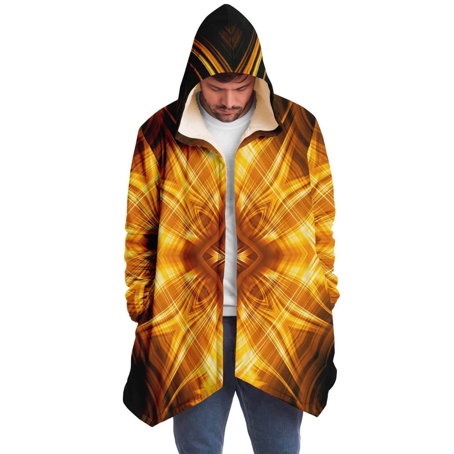 Gold Fire Cloak-Microfleece Cloak - AOP