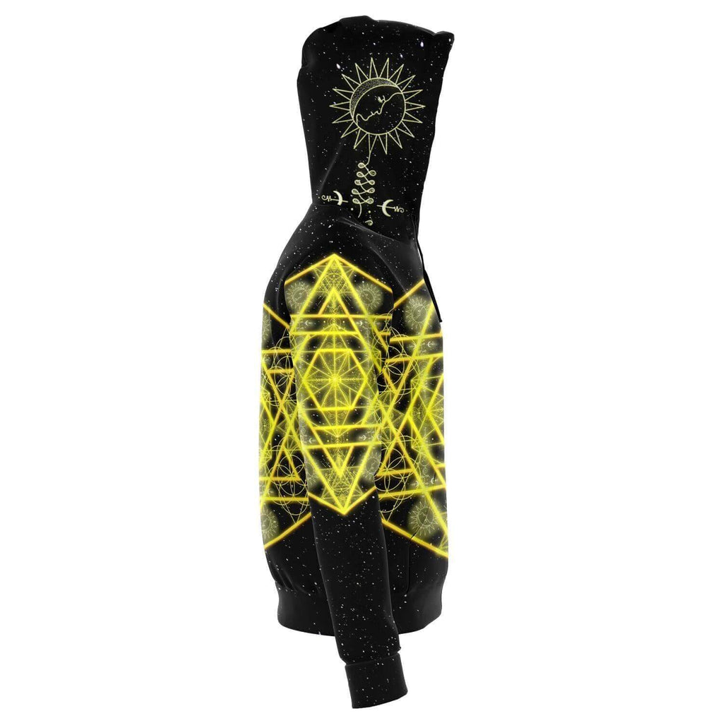 Yellow Star Zip Hoodie-Hoodies
