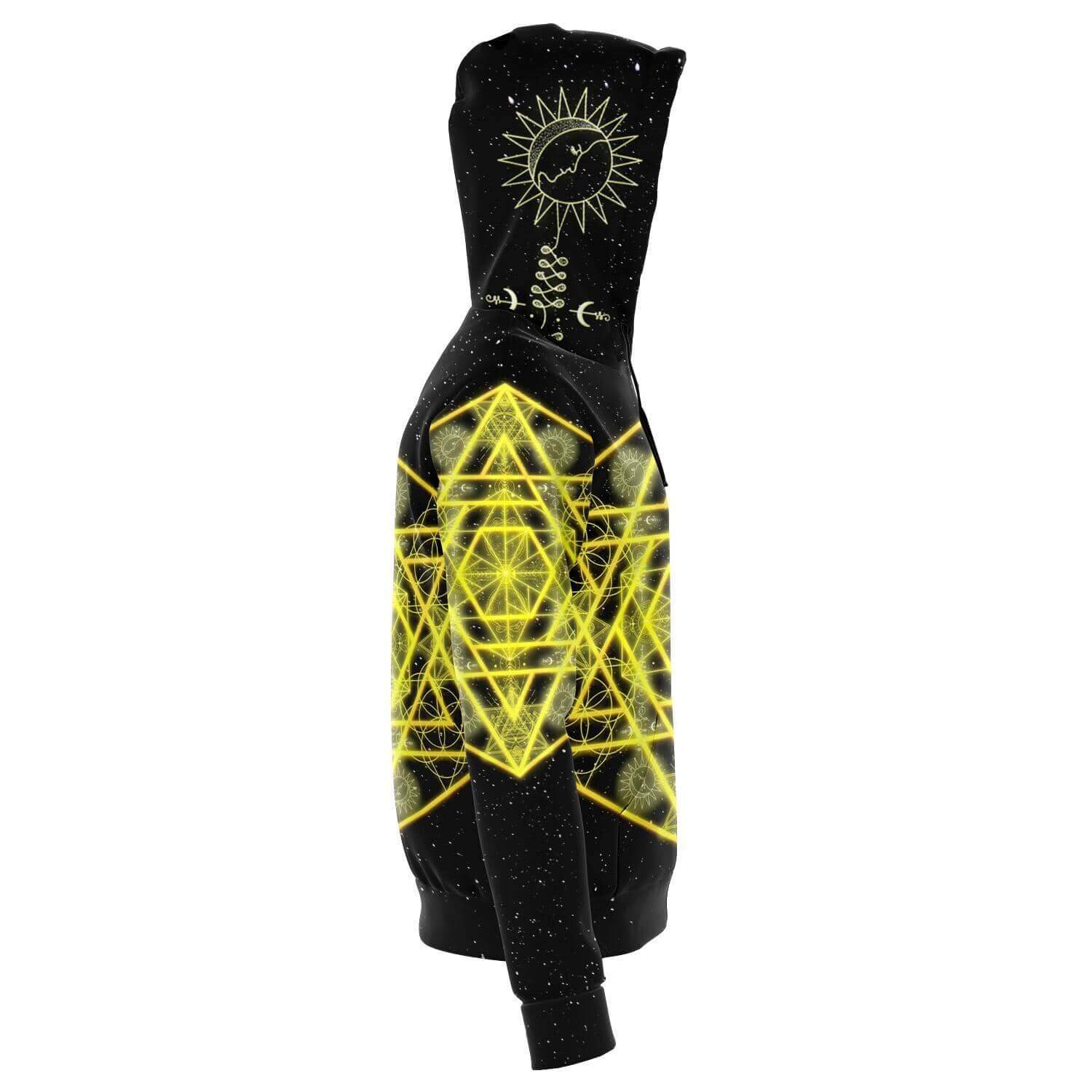 Yellow Star Zip Hoodie-Hoodies