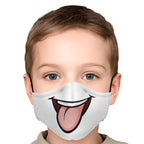 Tongue Out Smiling Face Mask-Fashion Face Mask - AOP