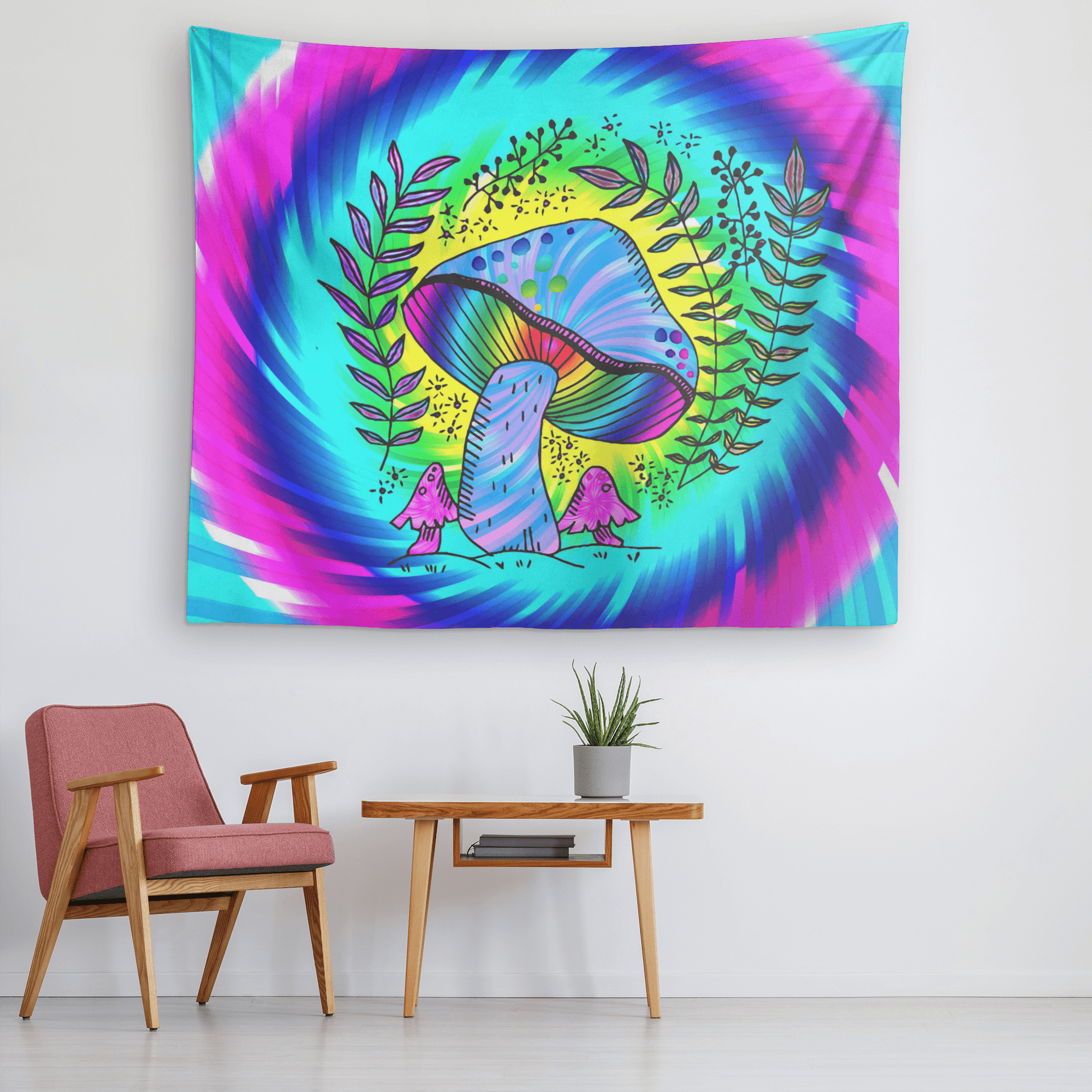 Mushroom Trance Tapestry-Decorative Tapestries