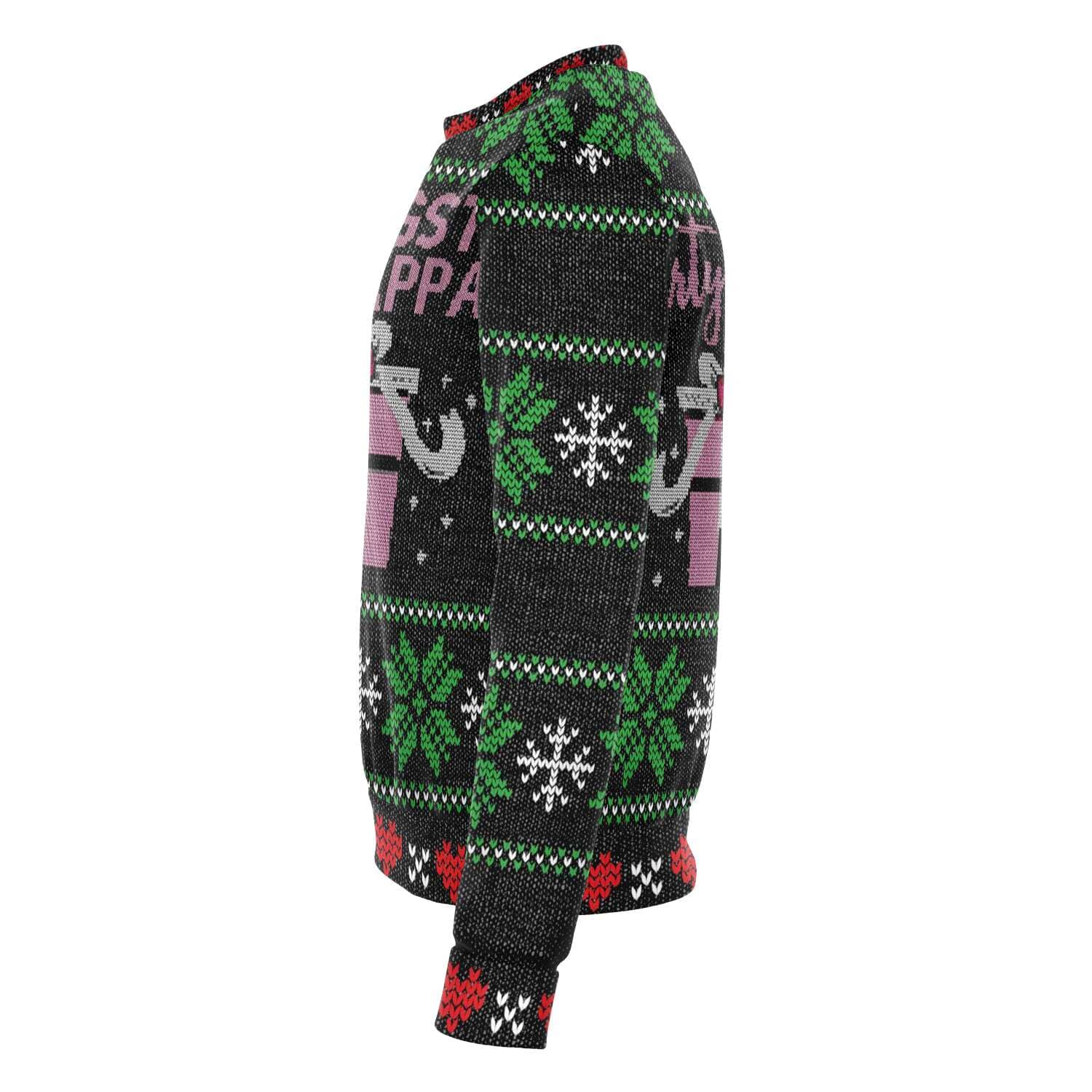 Black & Pink Gangsta Wrappa Ugly Christmas Sweater-Ugly Christmas Sweater