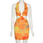 Backless Summer Bodycon Looped Dress-Dresses