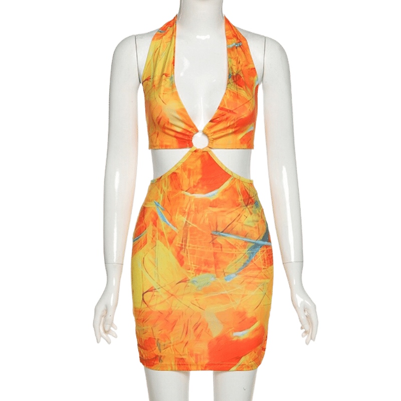 Backless Summer Bodycon Looped Dress-Dresses