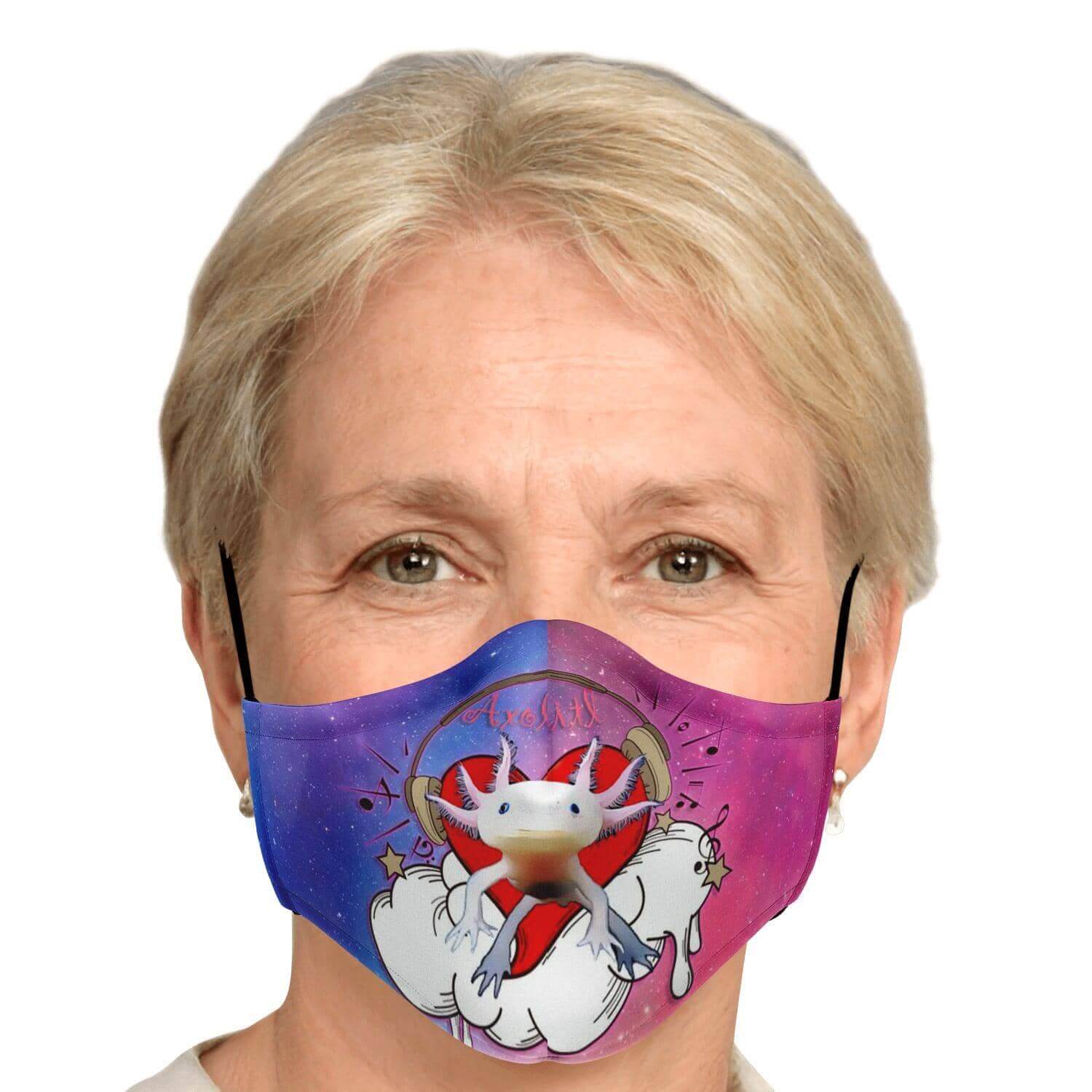Axolitl the Partyin' Axolotl Printed Face Mask-Fashion Face Mask - AOP