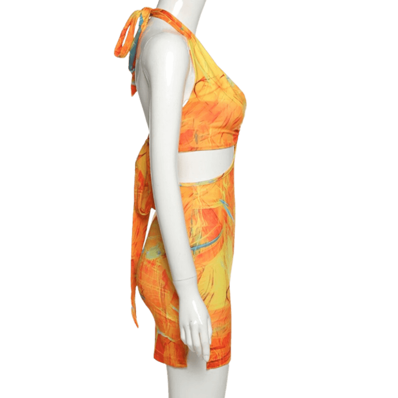 Backless Summer Bodycon Looped Dress-Dresses