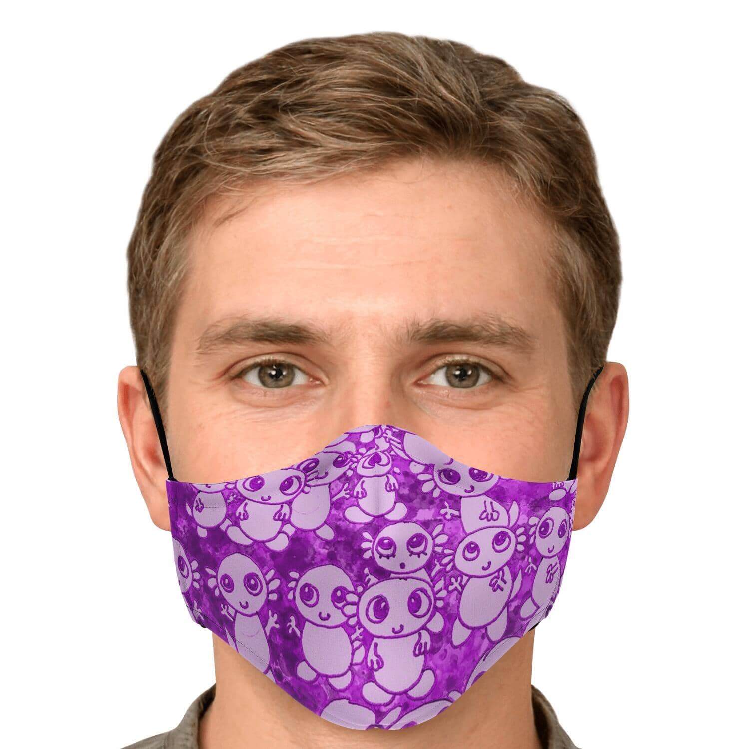 Pink Axolitl Party Printed Face Mask-Fashion Face Mask - AOP
