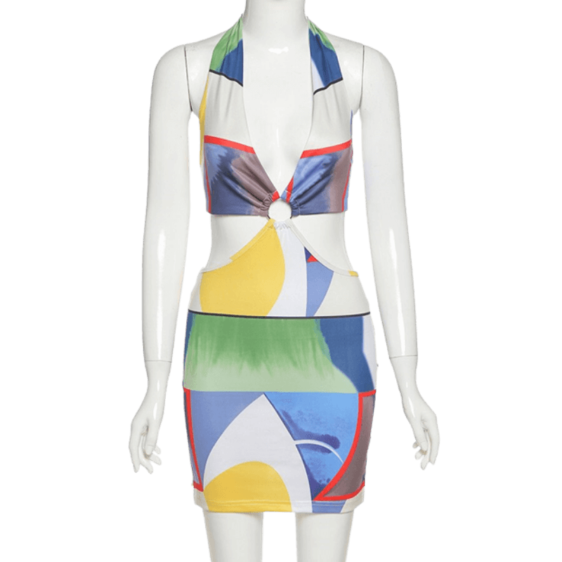 Backless Summer Bodycon Looped Dress-Dresses
