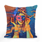 Masked Girl Sequin Cushion Cover-Homeware