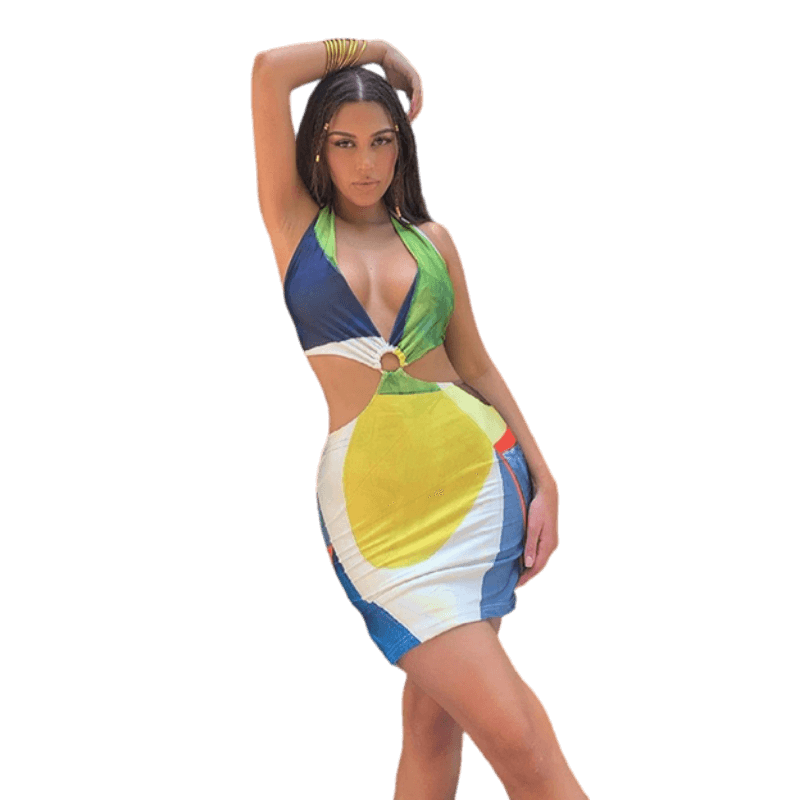 Backless Summer Bodycon Looped Dress-Dresses