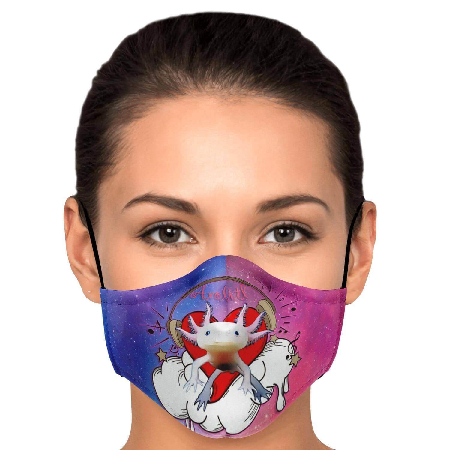 Axolitl the Partyin' Axolotl Printed Face Mask-Fashion Face Mask - AOP