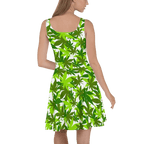 Green MJ Leaf Skater Dress-