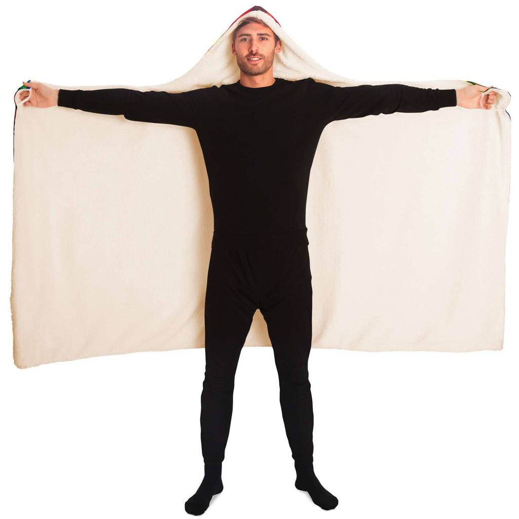 Abstract Colors Hooded Blanket-Hooded Blanket - AOP