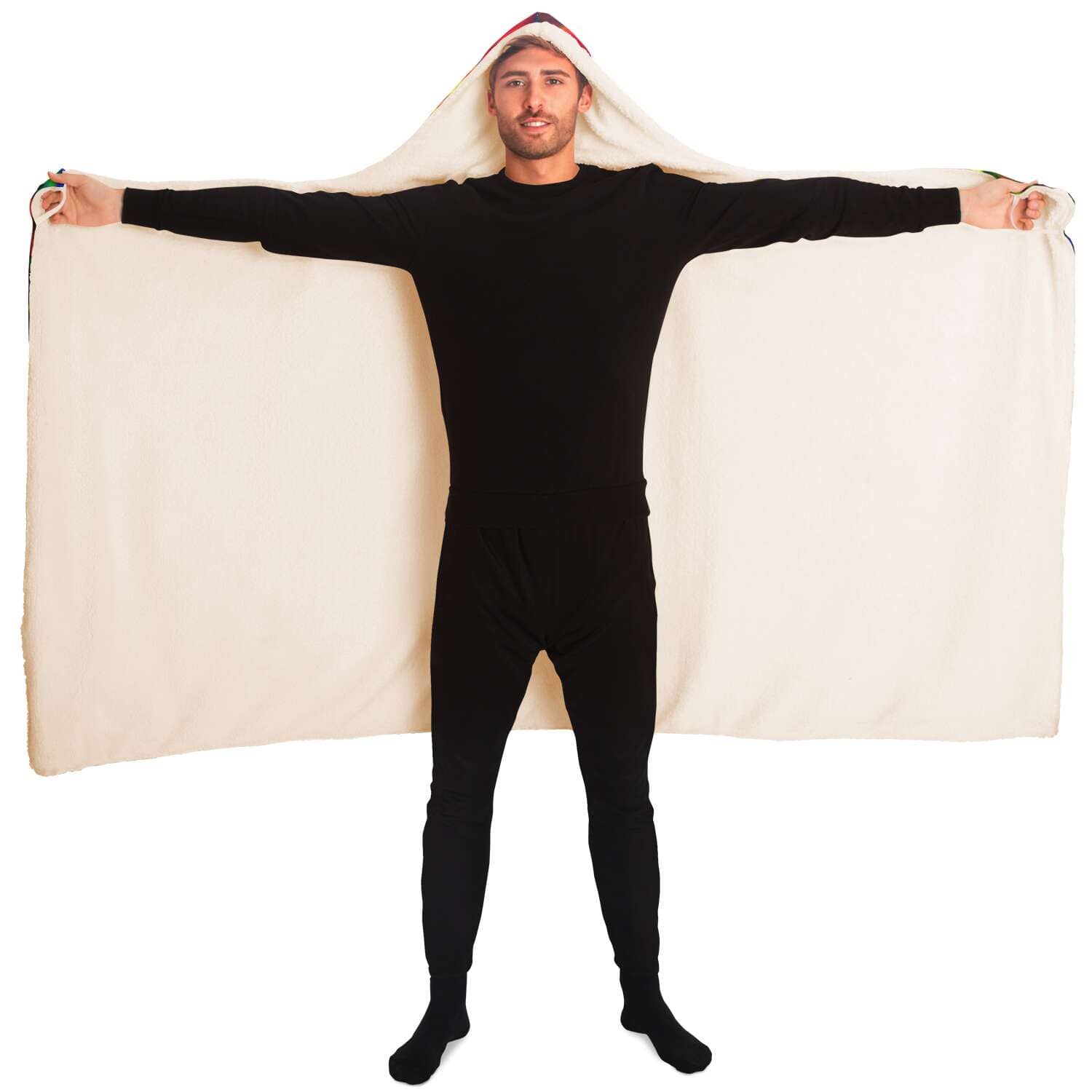 Abstract Colors Hooded Blanket-Hooded Blanket - AOP