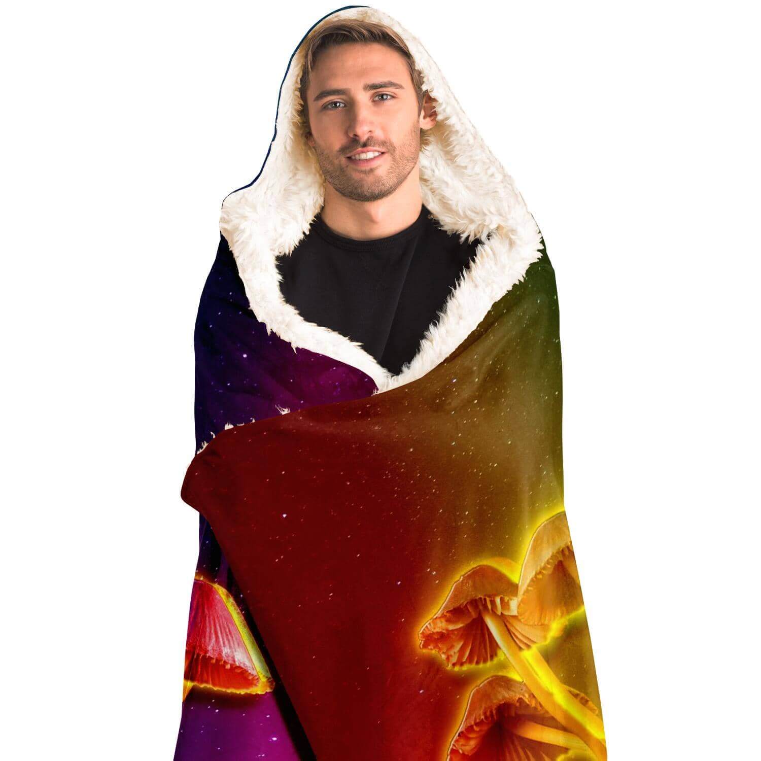 Mushroom Glow Hooded Blanket-Hooded Blanket - AOP