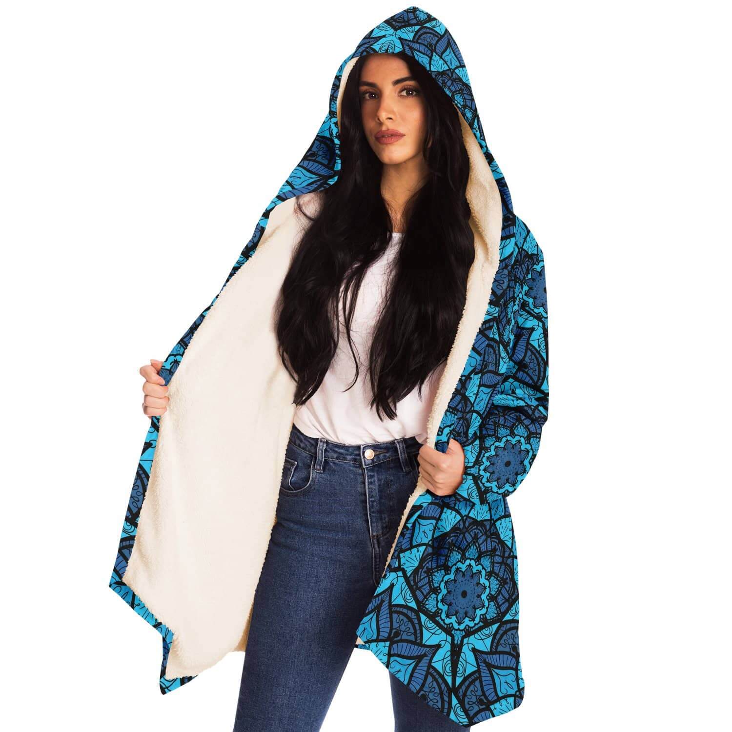 All Blue East Serenity Cloak-Microfleece Cloak - AOP