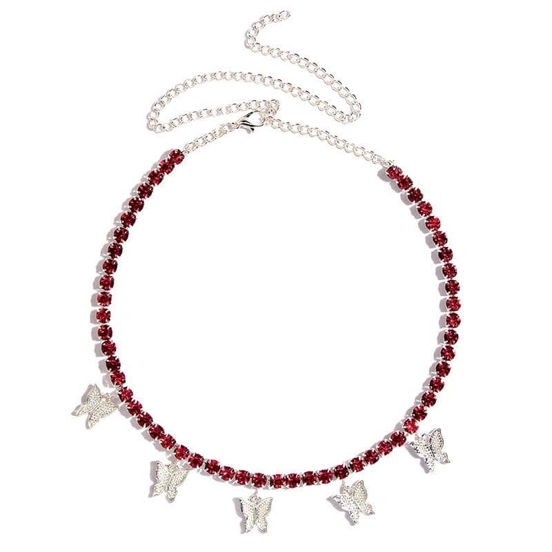 Butterflies and Crystals Necklace-Jewelry