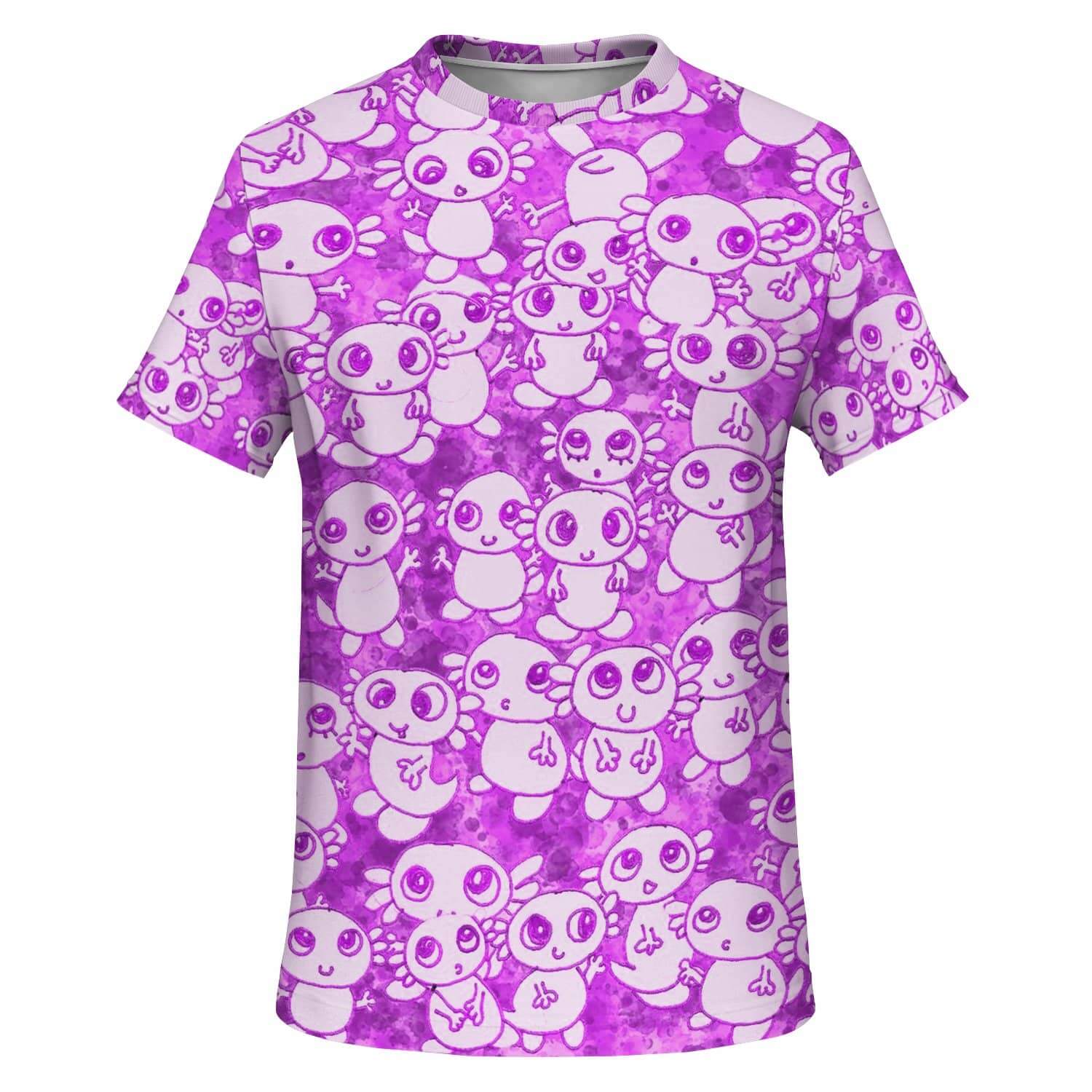 Pink Axolitl Party T Shirt-Shirt