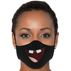 Missing Teeth Smile Face Mask - Black-Fashion Face Mask - AOP