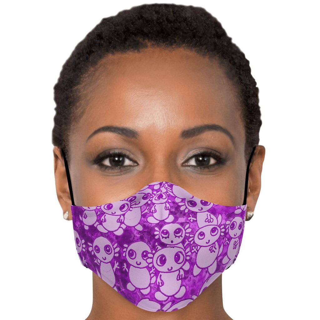 Pink Axolitl Party Printed Face Mask-Fashion Face Mask - AOP