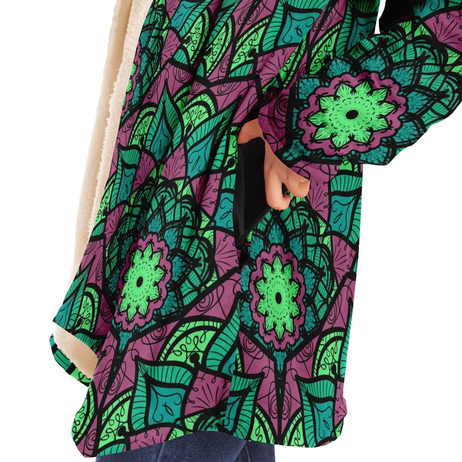 Green Red East Serenity Cloak-Microfleece Cloak - AOP