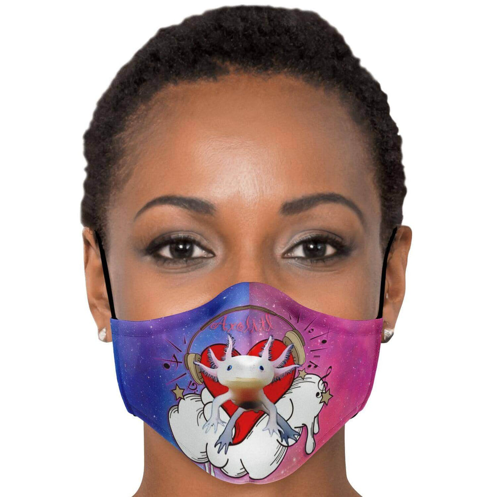 Axolitl the Partyin' Axolotl Printed Face Mask-Fashion Face Mask - AOP