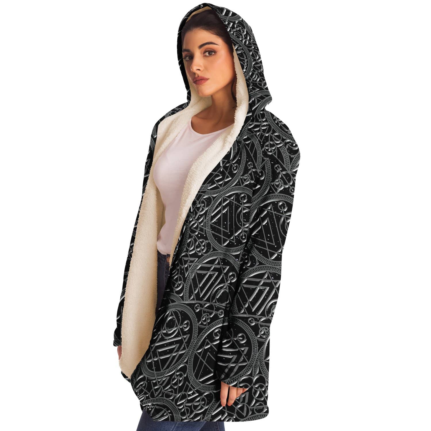 Metallic Mandala Sky Cloak-Microfleece Cloak - AOP