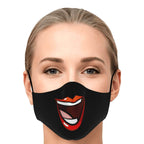 Huge Smile Fase Mask - Black-Fashion Face Mask - AOP