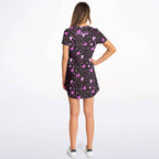 Black Pink Hearts T-Shirt Dress