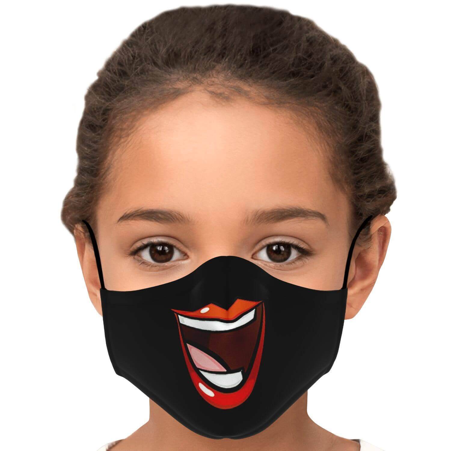 Huge Smile Fase Mask - Black-Fashion Face Mask - AOP