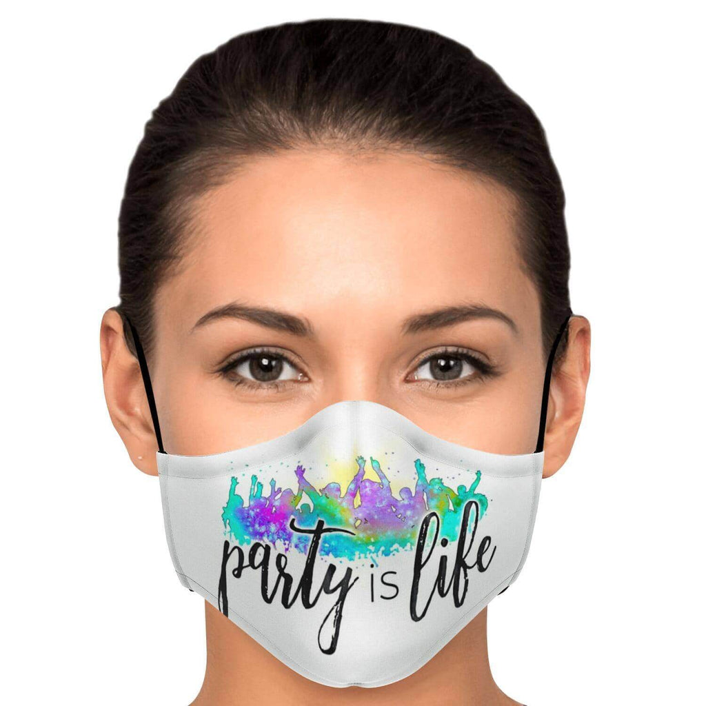Party is Life Printed Face Mask-Fashion Face Mask - AOP