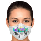 Party is Life Printed Face Mask-Fashion Face Mask - AOP