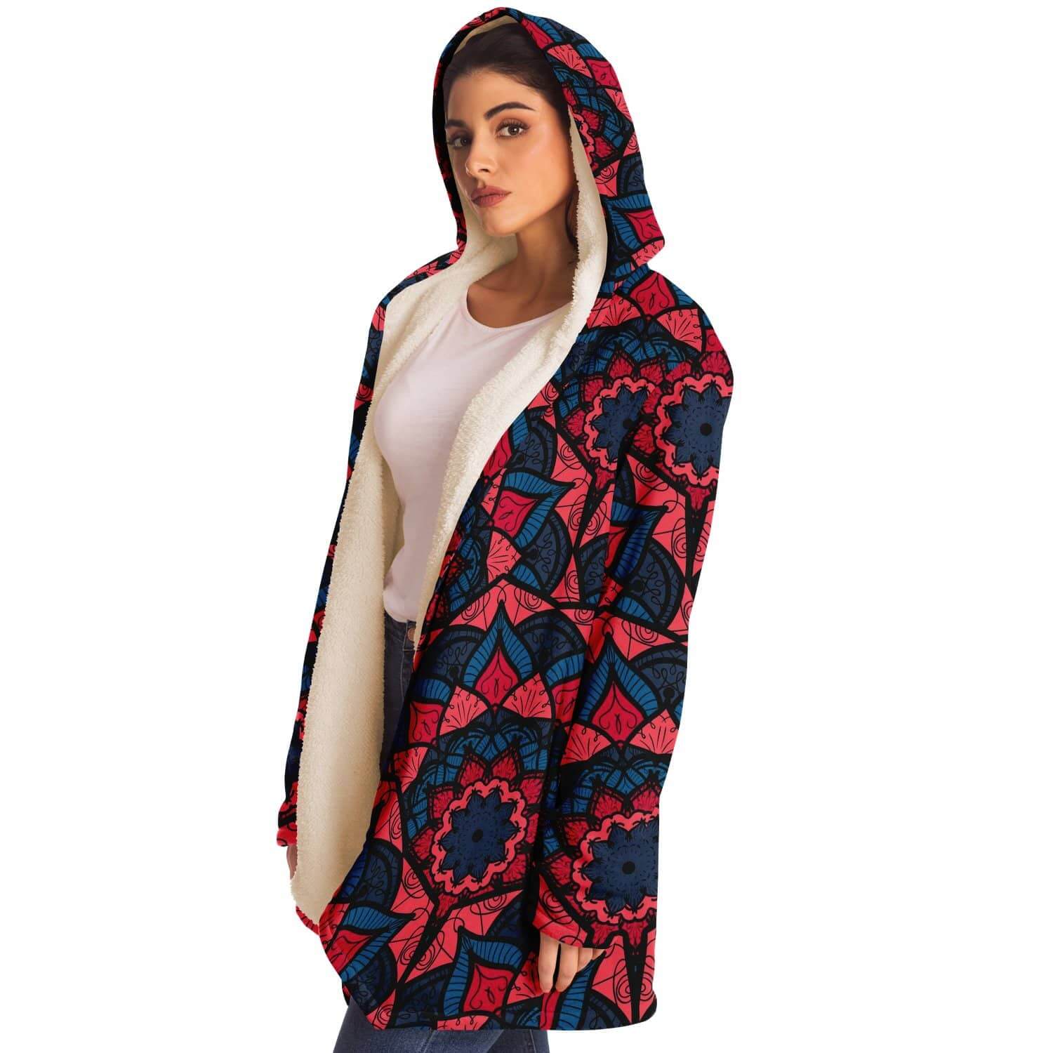 Red Blue East Serenity Cloak-Microfleece Cloak - AOP