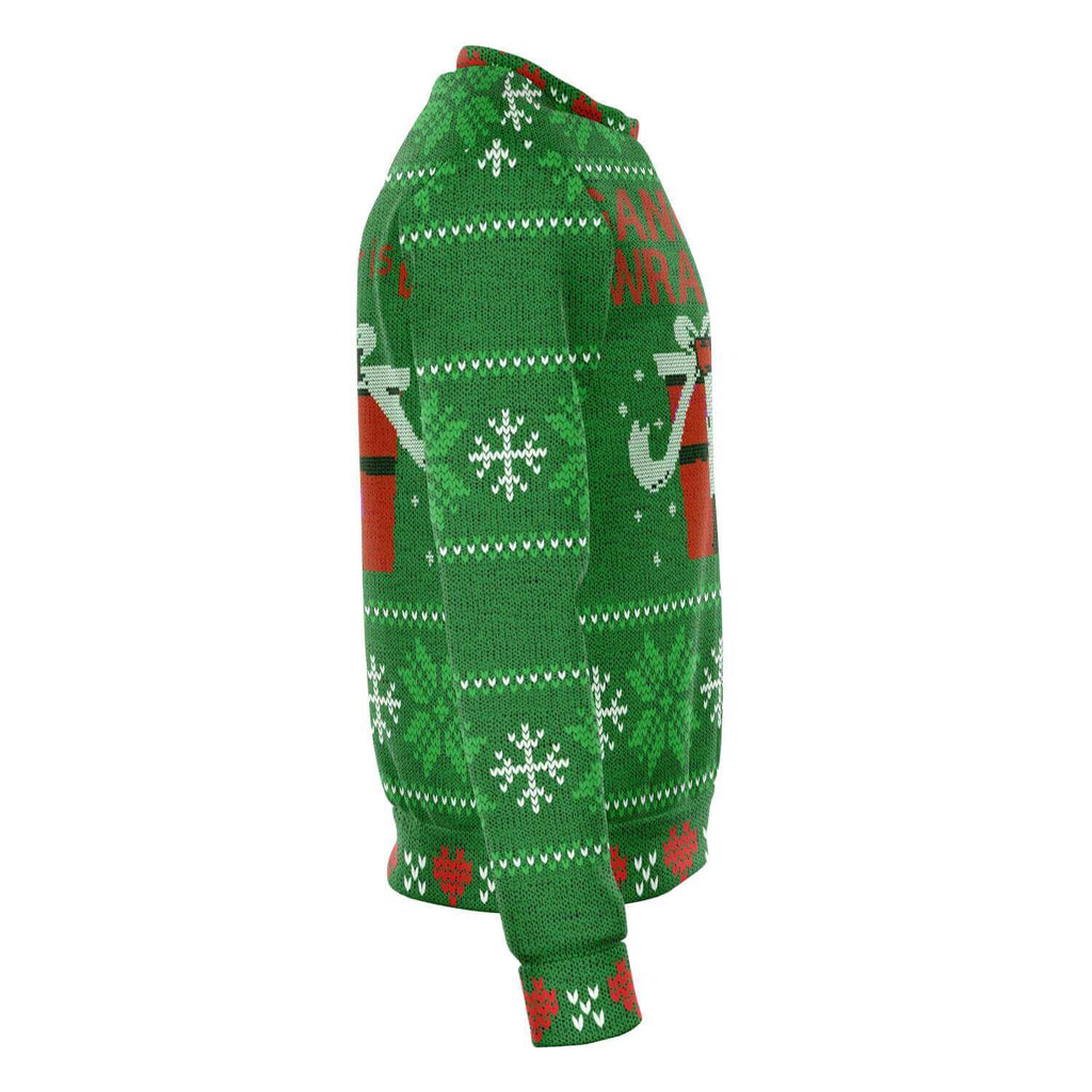 Green Gangsta Wrappa Ugly Christmas Sweater-Ugly Christmas Sweater