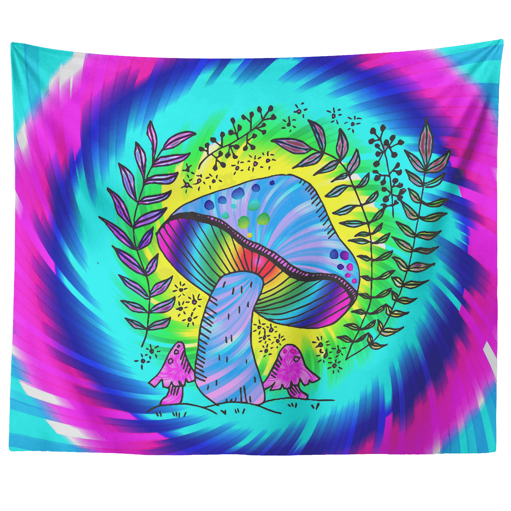 Mushroom Trance Tapestry-Decorative Tapestries