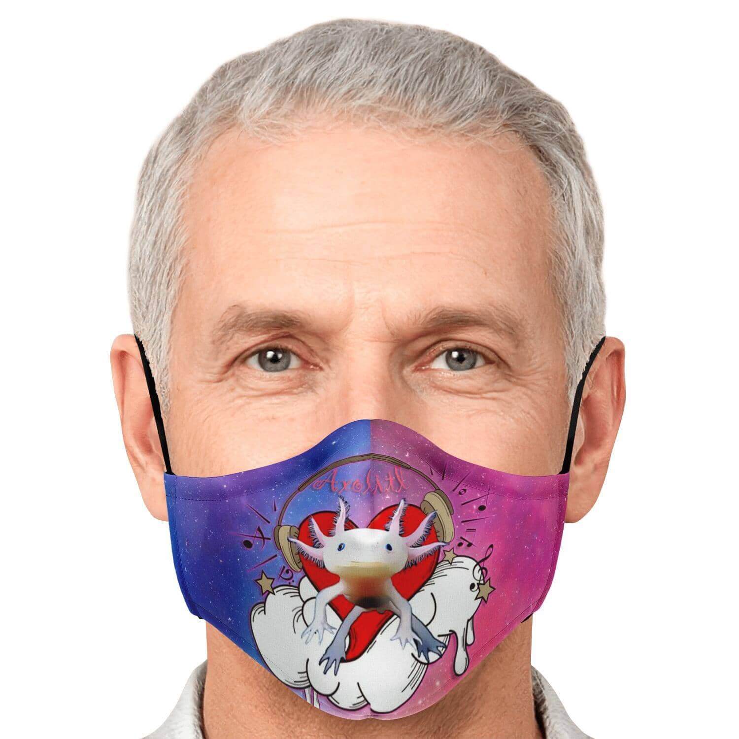 Axolitl the Partyin' Axolotl Printed Face Mask-Fashion Face Mask - AOP