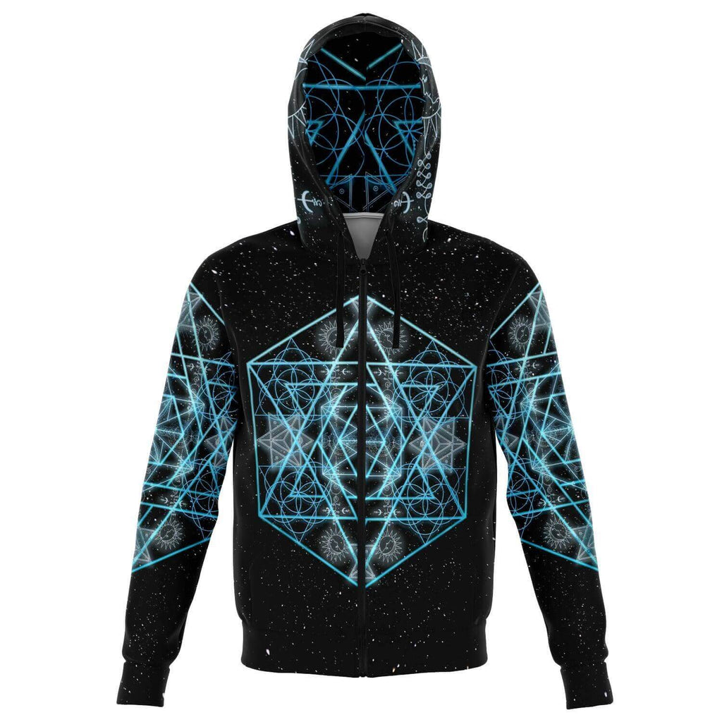 Blue Star Zip Hoodie-Hoodies