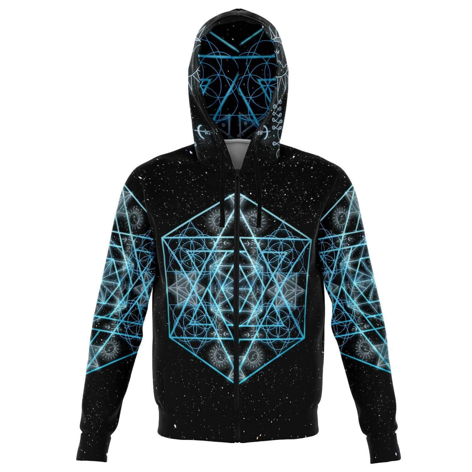 Blue Star Zip Hoodie-Hoodies