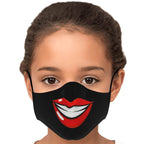 Big Smile Face Mask - Black-Fashion Face Mask - AOP