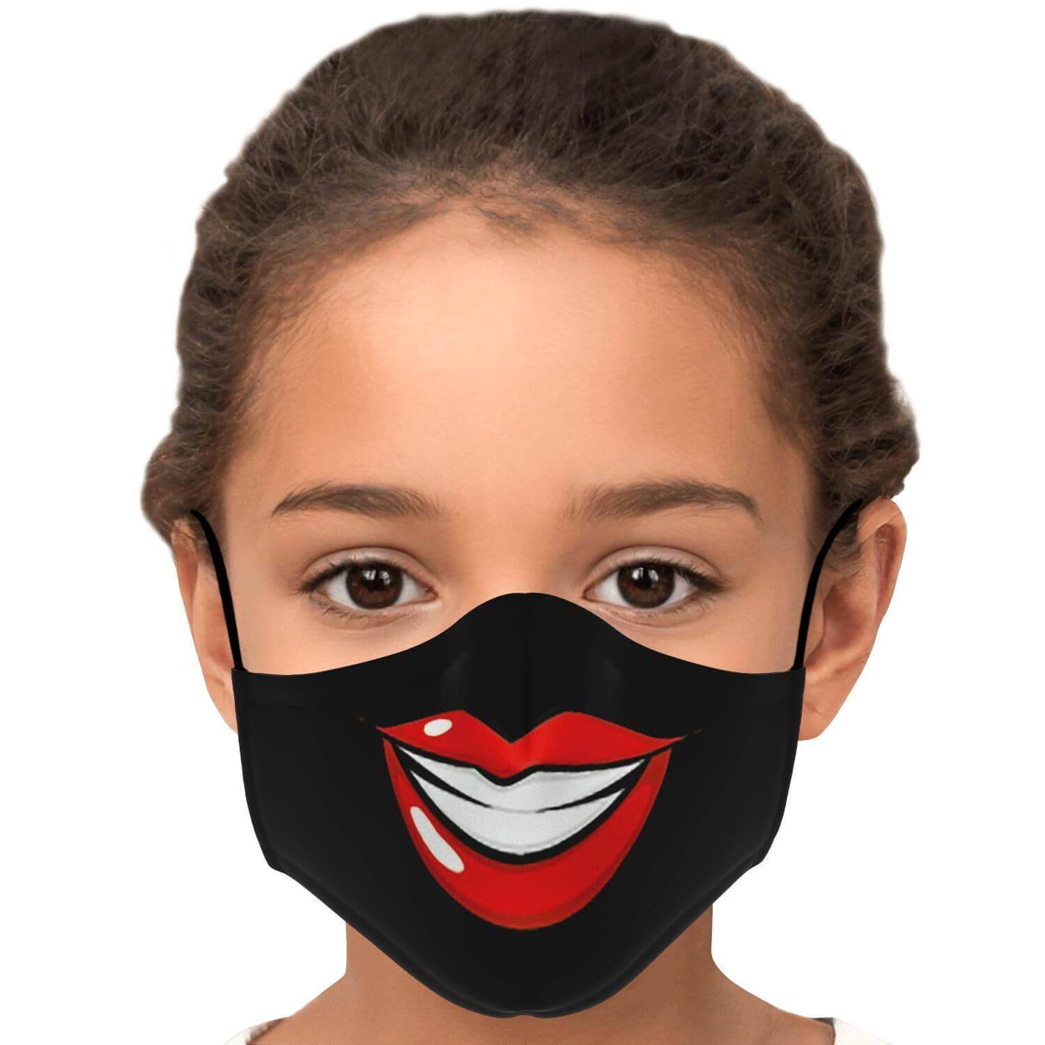 Big Smile Face Mask - Black-Fashion Face Mask - AOP