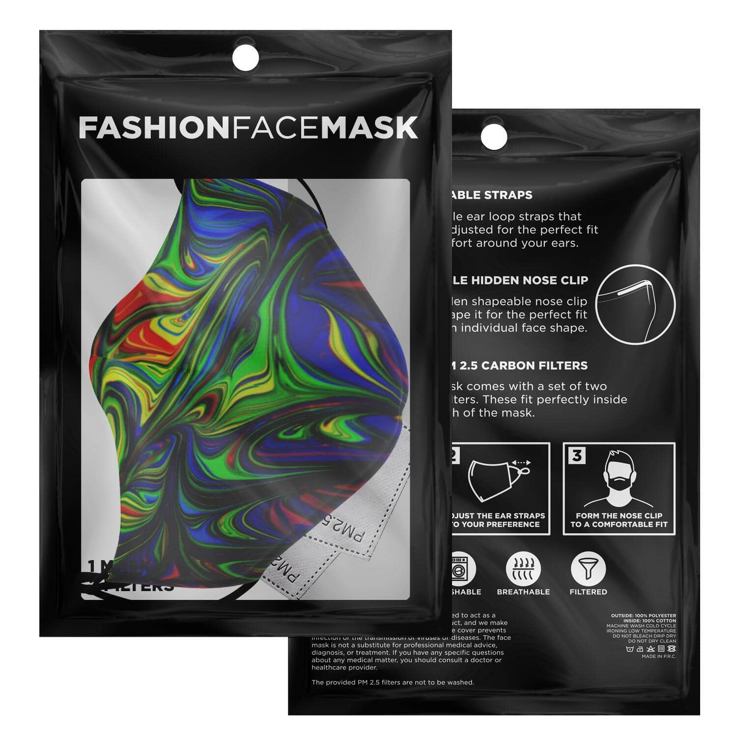 Abstract Colors Printed Face Mask-Fashion Face Mask - AOP