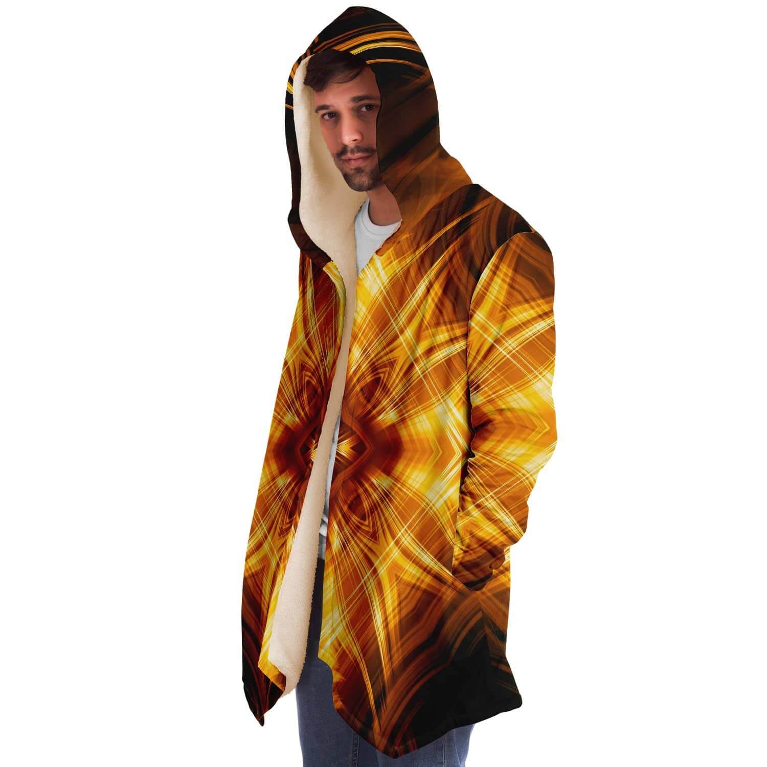 Gold Fire Cloak-Microfleece Cloak - AOP