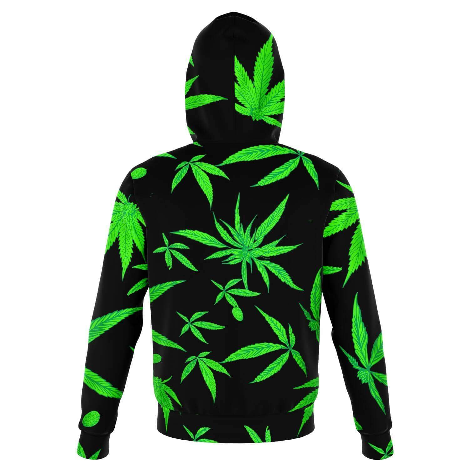 Ganja Leaf Black Hoodie-Hoodies
