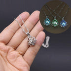 Glow in the Dark Luminous Lotus Pendant Necklace-Jewelry